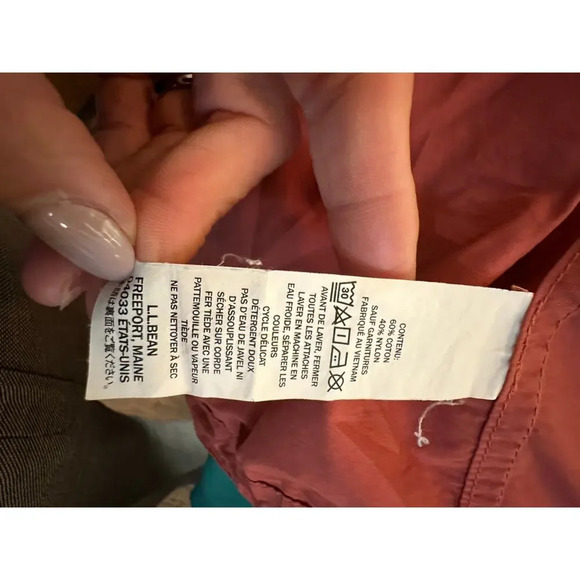 L.L.Bean Rust Coral Zip-Up Windbreaker Jacket Petite Small - Picture 5 of 5